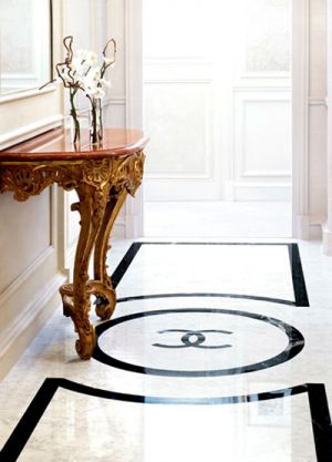 Floors and decor - Black and white Chanel logo floor.jpg